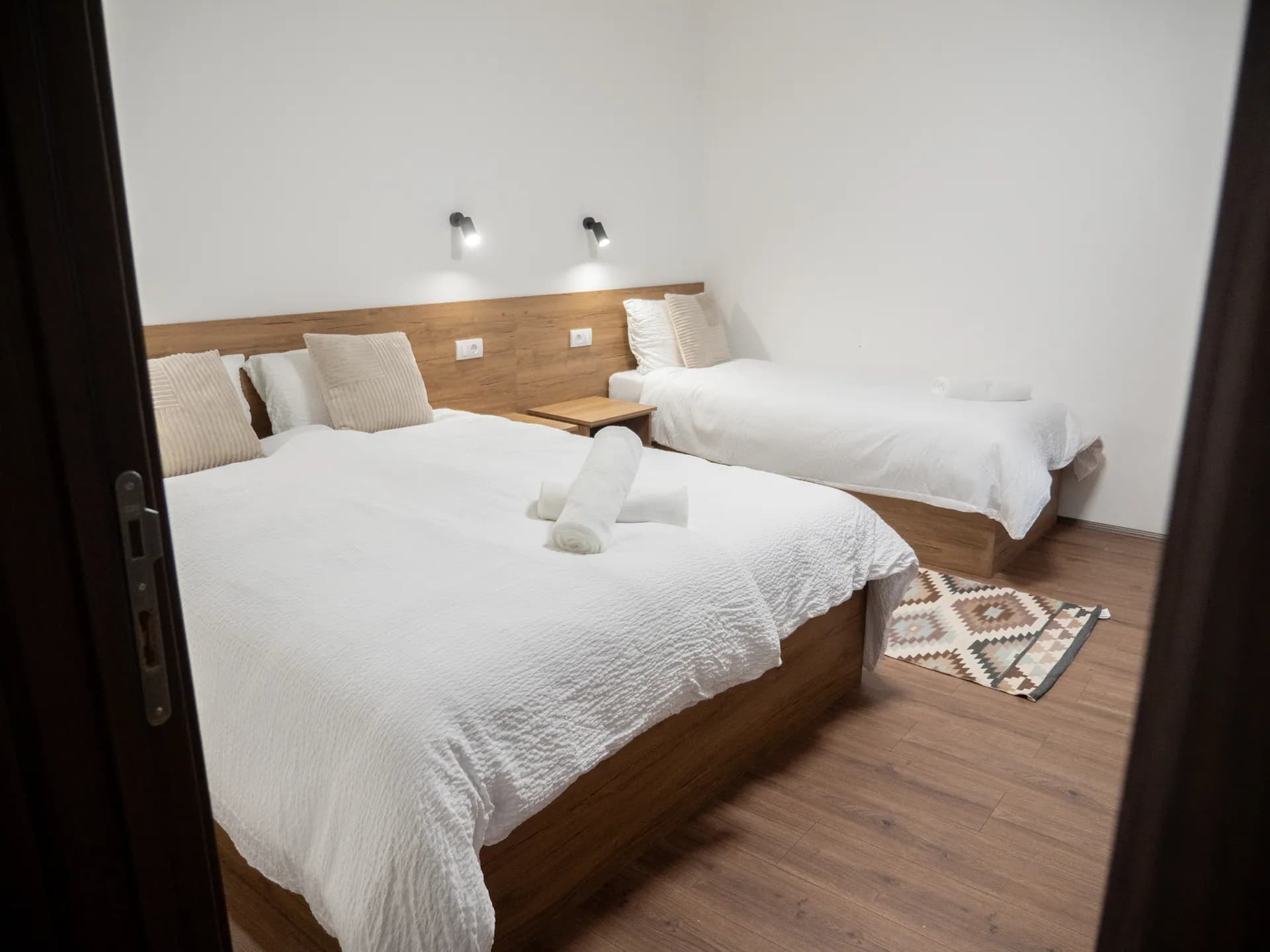 A bedroom in the Megdan apartments, at the same address as the restaurant